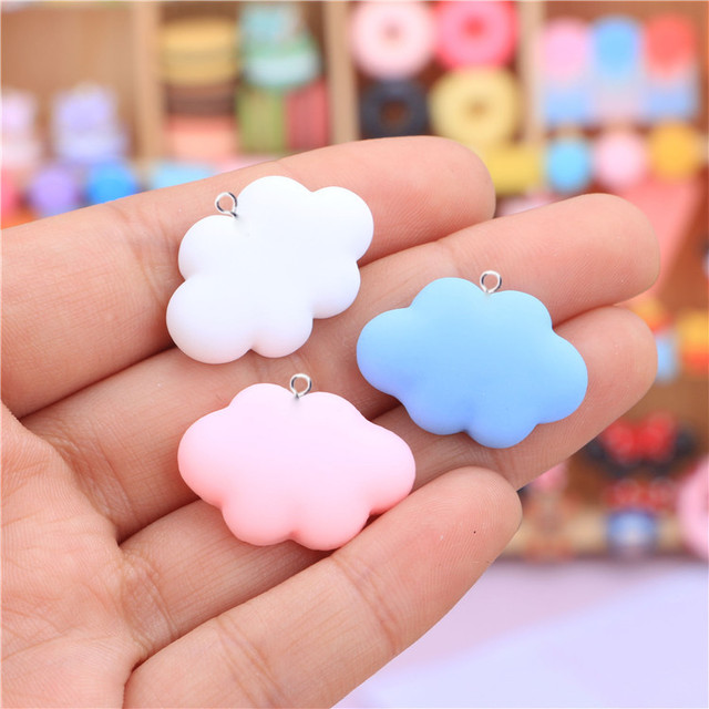 10Pcs Cute Little Cloud Resin Charms Floating Craft for jewelry